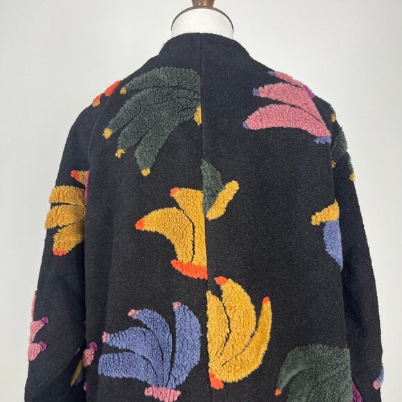 NWT Farm Rio Wool Blend Banangola Fleece Cardigan Coat Size XS - Picture 3 of 12